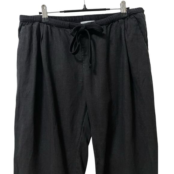 Standard James Perse Womens 100% Linen Straight Leg Pants Size 2 US M Black - Picture 3 of 9